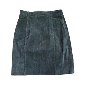 Vintage Wilsons The Leather Experts Black Suede Short Pencil Skirt Skirt Size 12